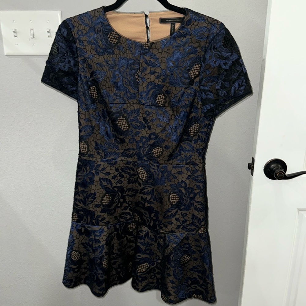 BCBG Maxazria Navy Cocktail Dress.